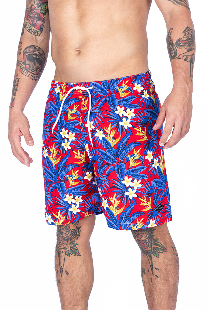 Pantaloneta de baño hombre con flores