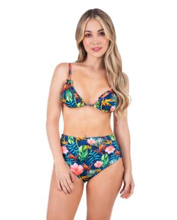 Bikini estampado control abdomen