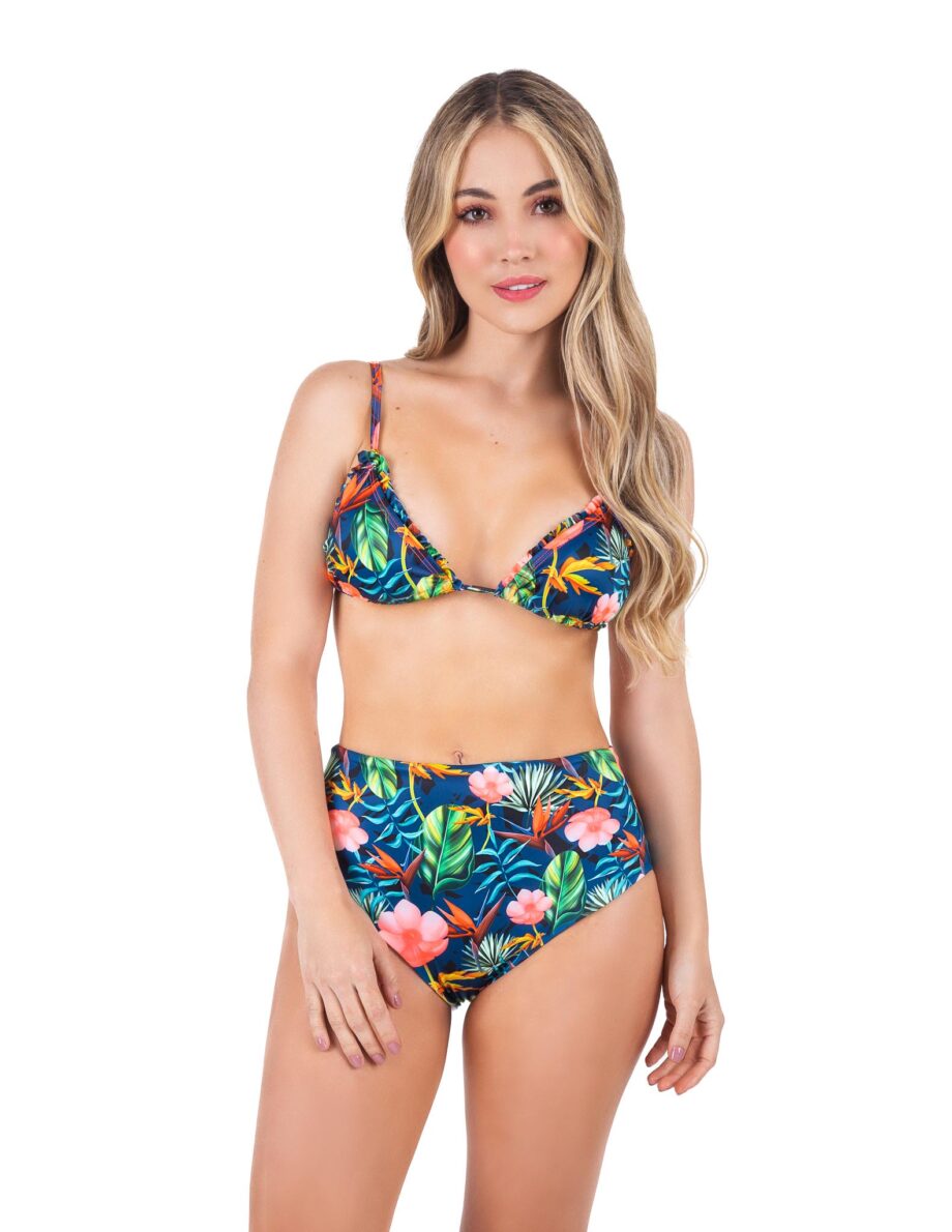 Bikini estampado control abdomen