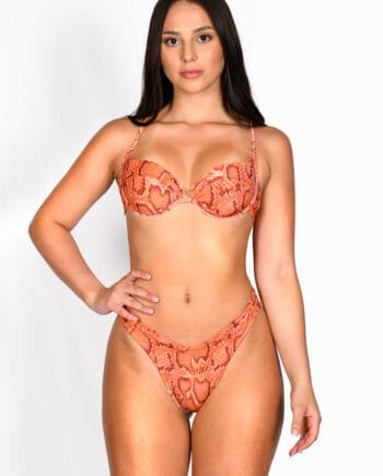 Bikini Serpiente Naranja Talle Alto