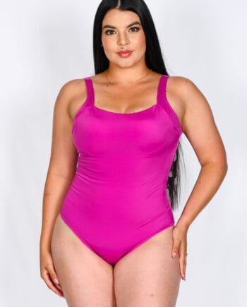 Vestido de Baño Enterizo Fucsia Mujer con control abdomen